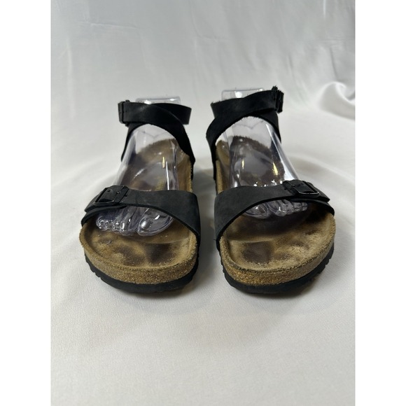 RARE‎ Birkenstock Delhi Ankle Strap Sandals Black Oiled Leather EU40 US9 - Picture 4 of 9